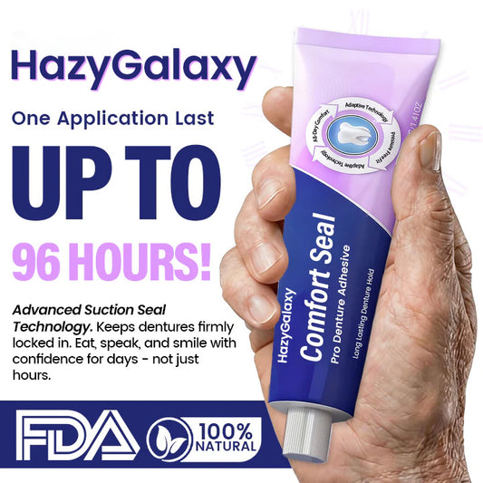 🔥 LIMITED SPECIAL OFFER 🔥 HazyGalaxy® Comfort Seal Pro Denture Adhesive🦷💜(Clinically Proven 96-   Hour Lock Hold for   Secure, Comfortable &   Zinc-Free Denture Fit)